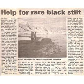 Help for rare black stilt