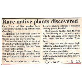 Rare native plants discovered