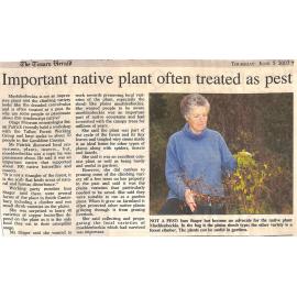 Important native plant often treated as pest