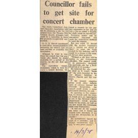 Councillor fails to get site for concert chamber