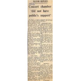 Mayor Replies: Concert chamber 'did not have public's support'