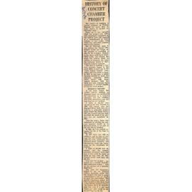 History of Concert Chamber Project