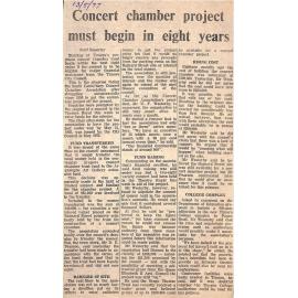 Concert chamber project must begin in eight years
