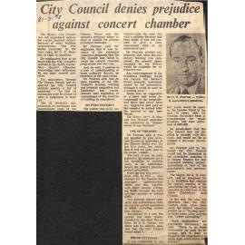 City Council denies prejudice against concert chamber