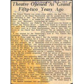 Theatre Opened As 'Grand' Fifty-two Years Ago