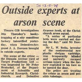 Outside experts at arson scene