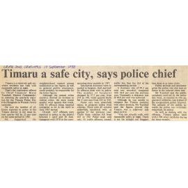 Timaru a safe city, says police chief