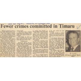 Fewer crimes committed in Timaru