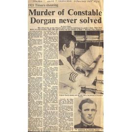 1921 Timaru shooting: Murder of Constable Dorgan never solved
