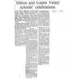 Hilton and Gapes Valley schools' celebrations