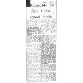 Rugged life for early Hilton School pupils