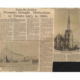 From the Archives- Pioneers brought Methodism to Timaru early in 1860s
