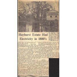 Hayhurst Estate Had Electricity in 1880's