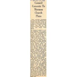 Council Consents To Mormon Church Plans