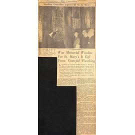 War Memorial Window For St Mary's Is Gift From Grateful Worthing