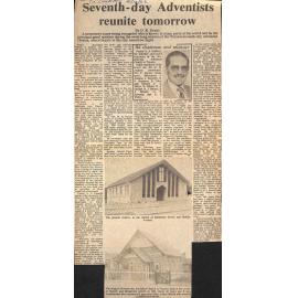 Seventh-day Adventists reunite tomorrow