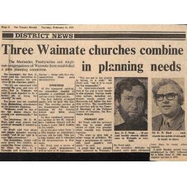 Three Waimate churches combine in planning needs