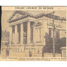Trinity Church in Timaru To be Put up for Sale