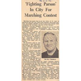  'Fighting Parson' In City For Marching Contest