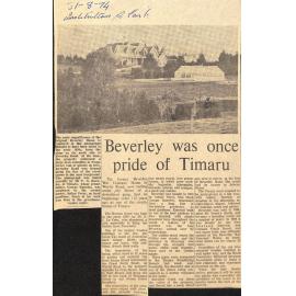 Beverley was once pride of Timaru
