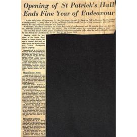 Opening of St Patrick's Hall Ends Fine Year of Endeavour