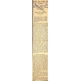 Won on Turn of Card: Old House Now Being Demolished: Owned by Colourful Personality