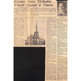 Century Since Methodist Church Opened in Timaru