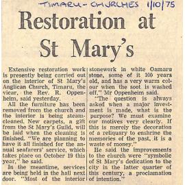 Restoration at St Mary's