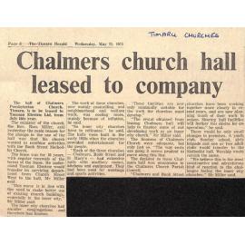 Chalmers church hall leased to company