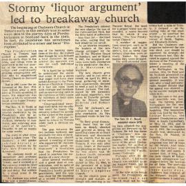 Stormy 'liquor argument' led to breakaway church