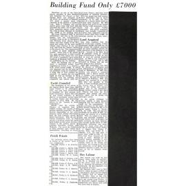 Building Fund Only £7,000 / Parish Priests