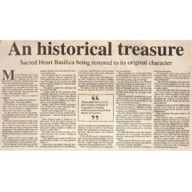 An historical treasure- Sacred Heart Basilica being restored to its original character