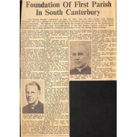 Foundation Of First Parish in South Canterbury