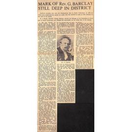Mark of Rev G Barclay Still Deep In District