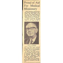 Proud of Aid For Medical Missionary