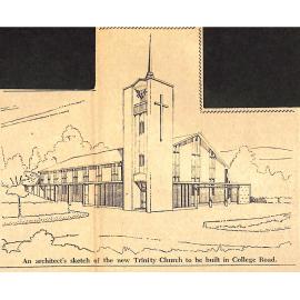 Architects sketch of new Trinity Church