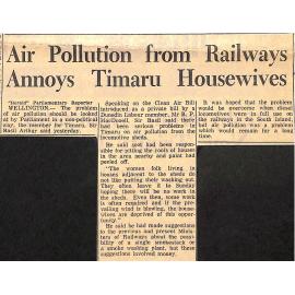 Air Pollution from Railways Annoys Timaru Housewives
