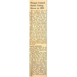 Women Gained Parish Voting Power in 1920