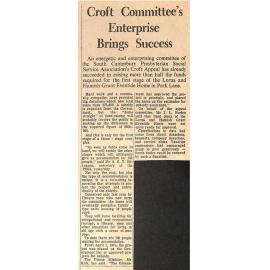 Croft Committee's Enterprise Brings Success