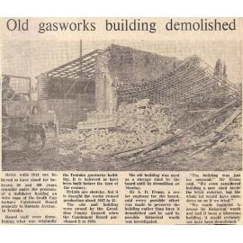 Old gasworks building demolished
