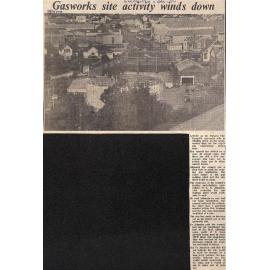 Gasworks site activity winds down