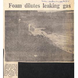 Foam dilutes leaking gas