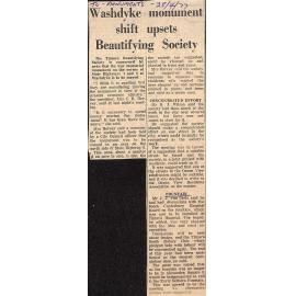 Washdyke monument shift upsets Beautifying Society