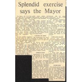 Splendid exercise says the Mayor