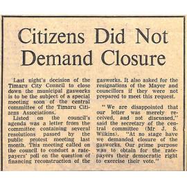 Citizens Did Not Demand Closure