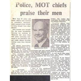 Police, MOT chiefs praise their men