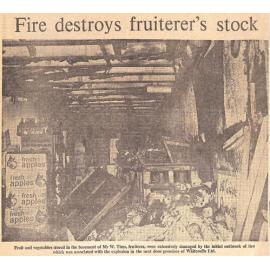 Fire destroys fruiterer's stock