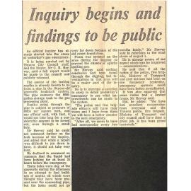 Inquiry begins and findings to be public