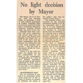 No light decision by Mayor
