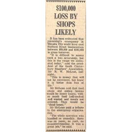 $100,000 loss by shops likely